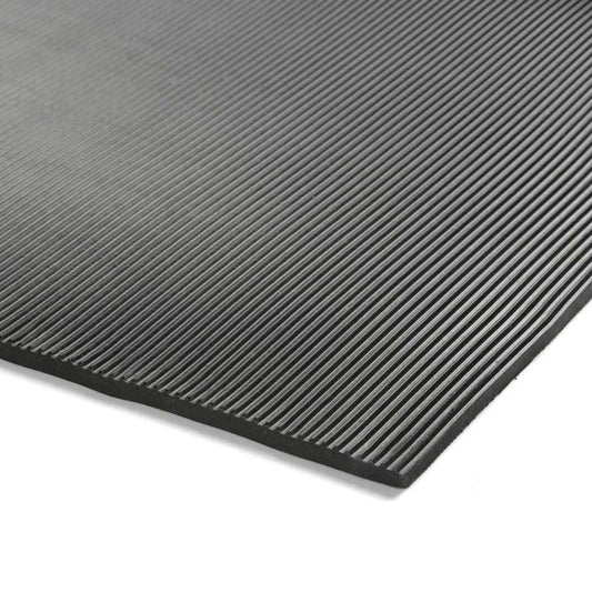 Non Slip – Black Ribbed Rubber Flooring