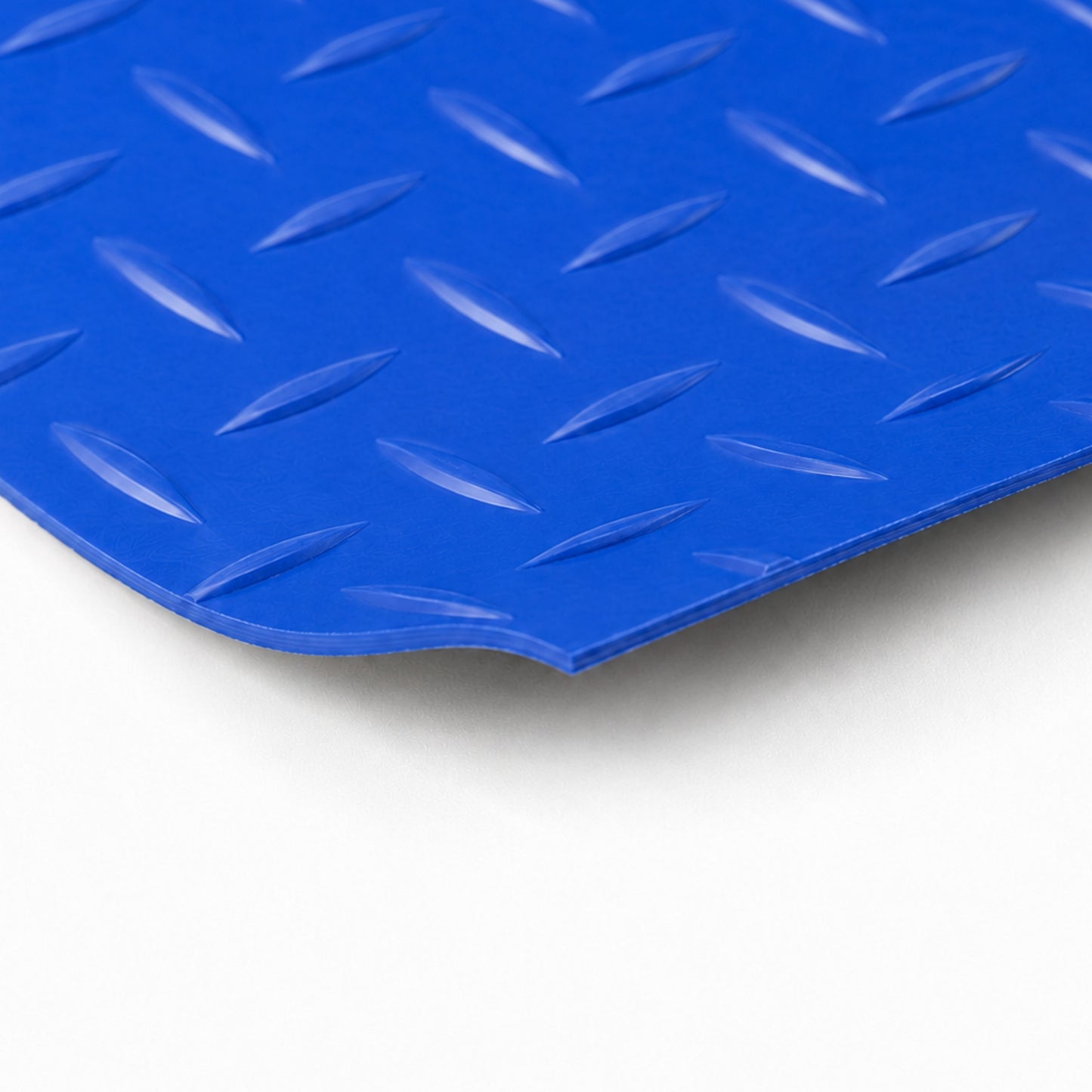 Blue 2mm PVC Rubber Checker Flooring Roll 2m Wide | Garage, Workshop & Van Floor Covering