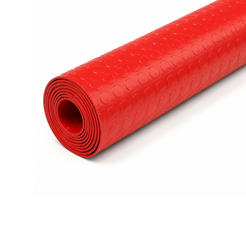 PVC coin in red rolled up