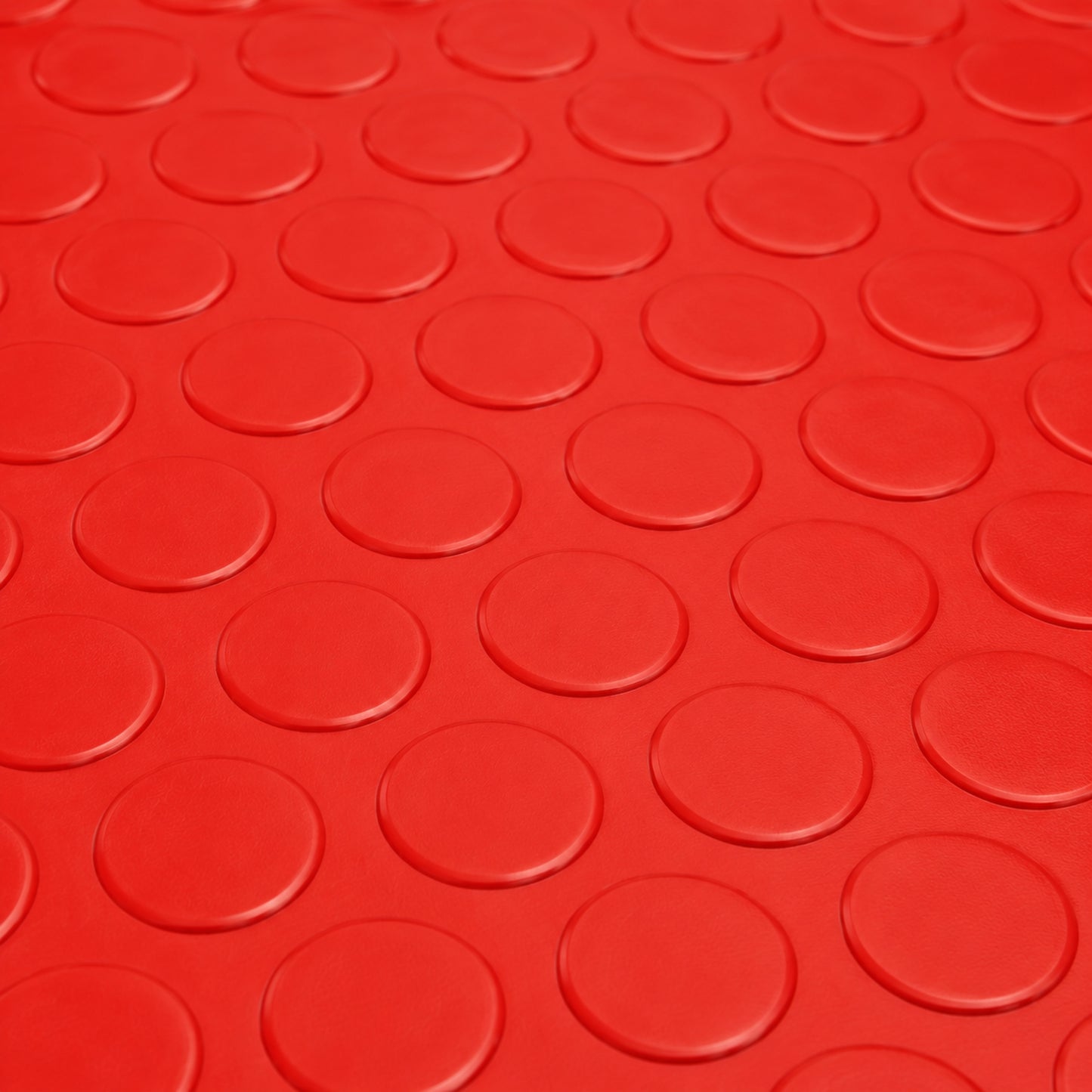 Red 2mm PVC Rubber Coin Flooring Roll 2m Wide | Garage, Workshop & Van Floor Covering