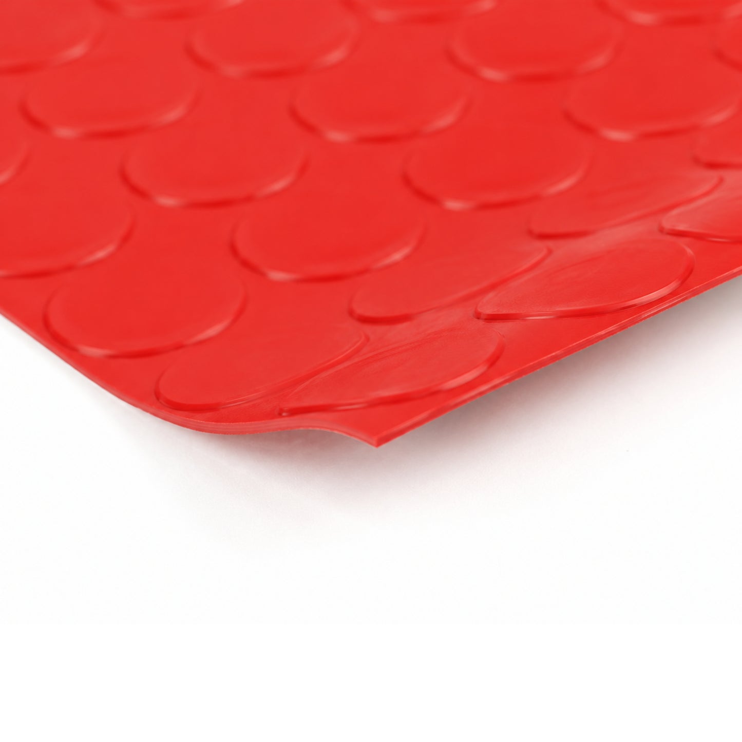 Red 2mm PVC Rubber Coin Flooring Roll 2m Wide | Garage, Workshop & Van Floor Covering